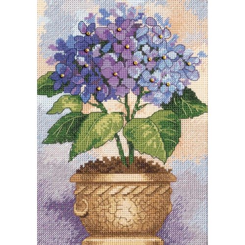 (image for) Gold Petites Hydrangea In Bloom Counted Cross Stitch Kit